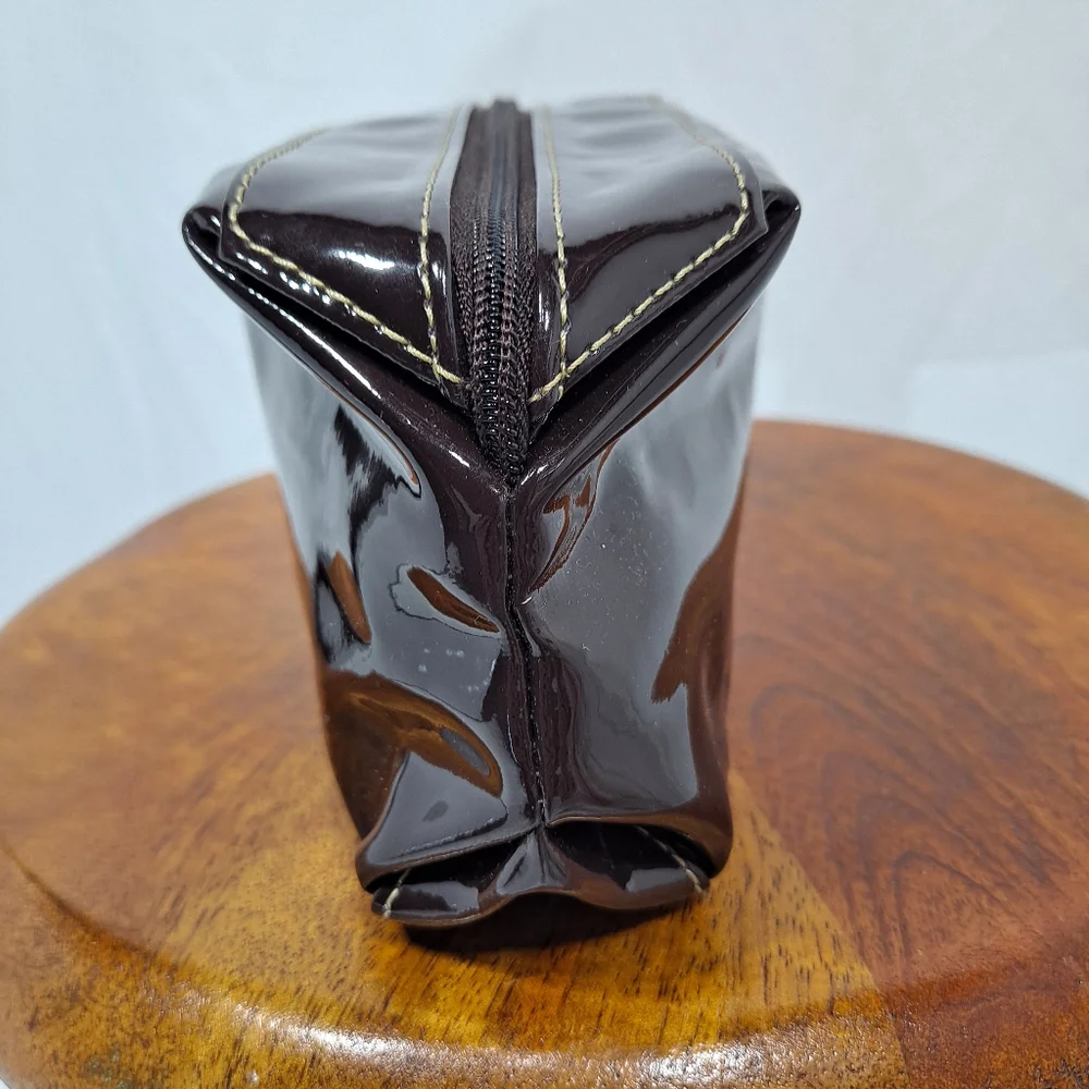 Estee Lauder Chocolate Brown Vinyl Makeup Bag